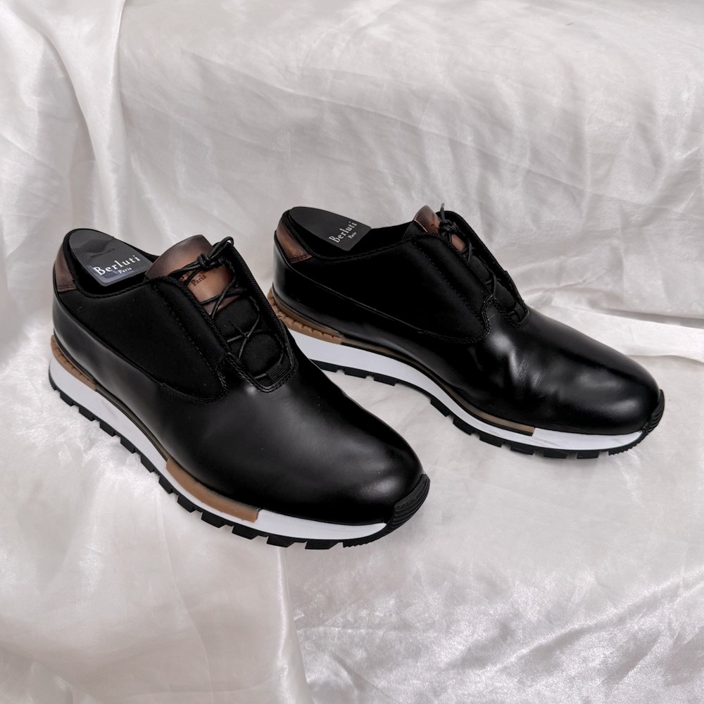 Berluti Fast Track Glazed Calf Leather Sneaker